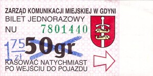 Bilet Gdynia 50 przebitka