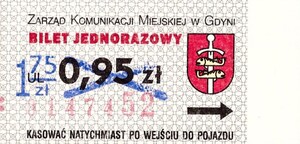 Bilet Gdynia 0,95 przebitka