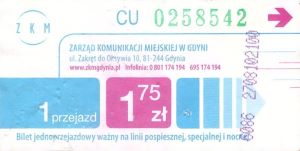 Bilet Gdynia 1,75 