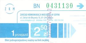 Bilet Gdynia 2,50 