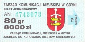 Bilet Gdynia 80/8000