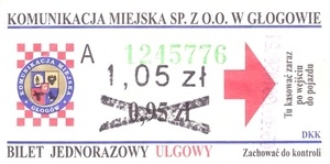 Bilet Głogów 0,95 przebitka 1,05
