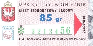 Bilet Gniezno 85