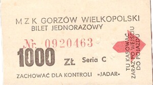 Bilet Gorzów Wielkopolski 1000