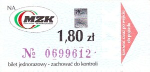 Bilet Gorzów Wielkopolski 1,80