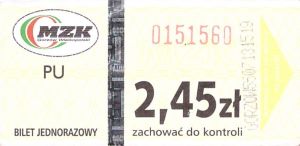 Bilet Gorzów Wielkopolski 2,45