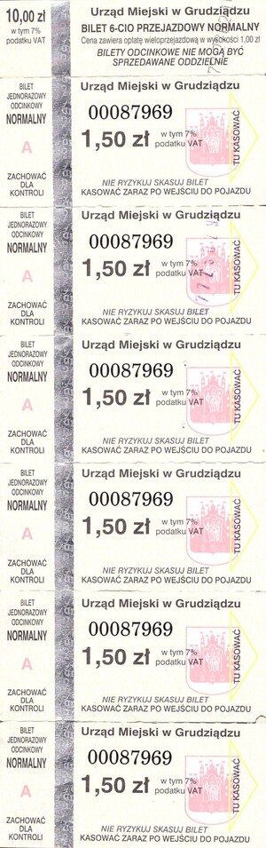 Bilet Grudziądz karnet 10,00