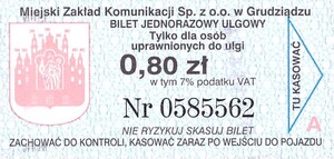 Bilet Grudziądz 0,80