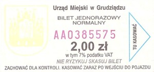 Bilet Grudziądz 2,00