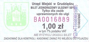 Bilet Grudziądz 1,00