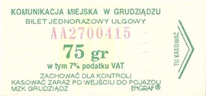 Bilet Grudziądz 75