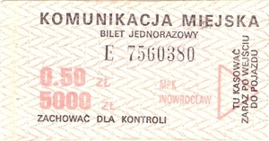 Bilet Inowrocław 50/5000