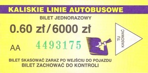 Bilet Kalisz 60/6000