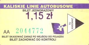 Bilet Kalisz 1,15 bez VAT
