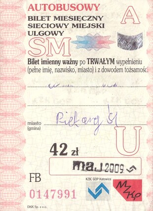 Bilet Katowice 05 2009