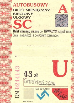 Bilet Katowice 12 2004