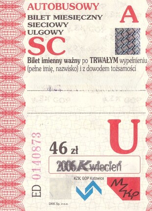 Bilet Katowice 04 2006