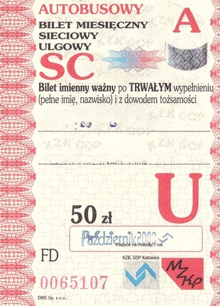 Bilet Katowice 11 2008