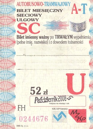 Bilet Katowice 11 2008
