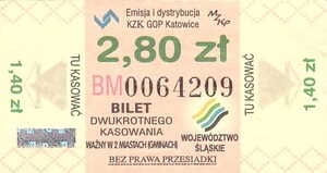 Bilet Katowice 2,80