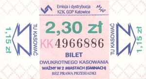 Bilet Katowice 2,30
