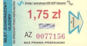Bilet Katowice 1,75