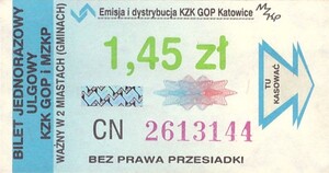 Bilet Katowice 1,45