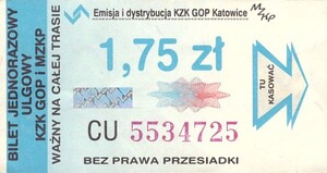 Bilet Katowice 1,75