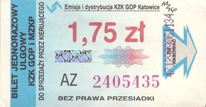 Bilet Katowice 1,75