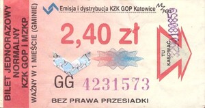 Bilet Katowice 2,40