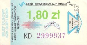 Bilet Katowice 1,80