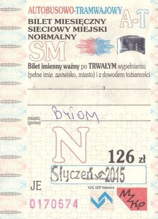 Bilet Katowice 01 2015