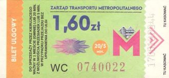 Bilet Katowice 1,60 M kierowca