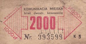 Bilet Katowice 2000 paski