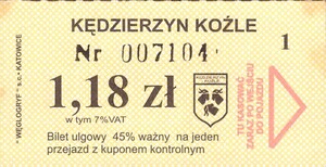 Bilet Kędzierzyn Koźle 1,18
