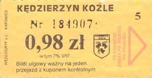Bilet Kędzierzyn Koźle 0,98