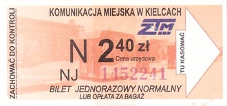 Bilet Kielce 2,40