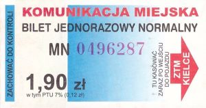 Bilet Kielce 1,90