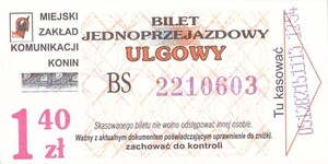 Bilet Konin 1,40