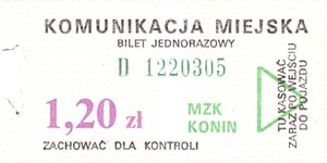 Bilet Konin 1,20