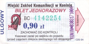 Bilet Konin 0,90