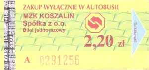 Bilet Koszalin 2,20