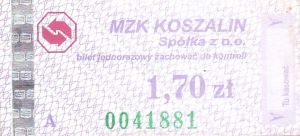 Bilet Koszalin 1,70