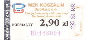 Bilet Koszalin 2,90