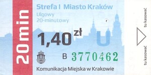 Bilet Kraków 1,40