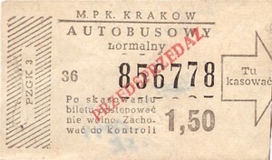 Bilet Kraków 1,50