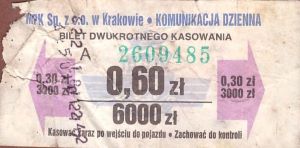 Bilet Kraków 0,60/6000
