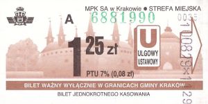Bilet Kraków 1,25