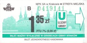 Bilet Kraków 1,35