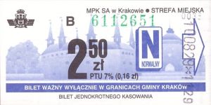 Bilet Kraków 2,50